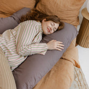 MINICAMP U-Shaped Comfort Pillow with Natural Sateen Cotton Cover in Cacao | Kapok or PES Filling image 2