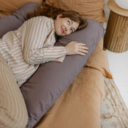 MINICAMP U-Shaped Comfort Pillow with Natural Sateen Cotton Cover in Cacao | Kapok or PES Filling image 7