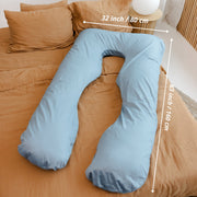 MINICAMP U-Shaped Pregnancy Pillow with Natural Sateen Cotton Cover in Stone Blue | Kapok & Latex Blend or PES Filling image 8