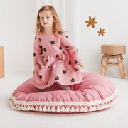 MINICAMP Large Floor Cushion with Tassels in Rose image 3