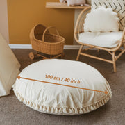 MINICAMP Large Floor Cushion with Tassels in Ecru image 6
