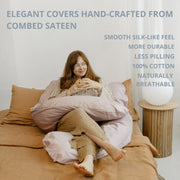 MINICAMP U-Shaped Maternity Pillow with Natural Sateen Cotton Cover in Shell Pink | Kapok & Latex Blend or PES Filling image 3