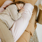 MINICAMP U-Shaped Maternity Pillow with Natural Sateen Cotton Cover in Shell Pink | Kapok & Latex Blend or PES Filling image 2