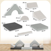 AIYAPLAY 12-Piece Modular Kids Play Sofa – Grey image 2
