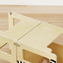 AIYAPLAY 3-in-1 Toddler Step Stool with Chalkboard – Natural