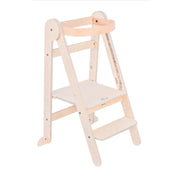 MamaToyz Folding Montessori Learning Tower – Natural Beech Wood image 2