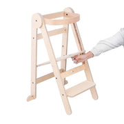 MamaToyz Folding Montessori Learning Tower – Natural Beech Wood image 13