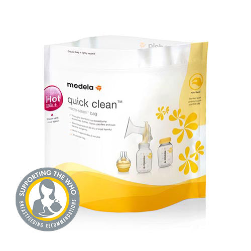 Medela Quick Clean micro-steam bags pack, yellow and white, 5 count