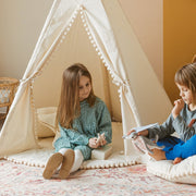 MINICAMP Kids Playmat with Pompom Border in Ecru image 8