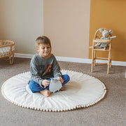 MINICAMP Kids Playmat with Pompom Border in Ecru image 2