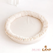 MINICAMP Large Round Nest Play Mat & Kids Lounger in Ecru image 7
