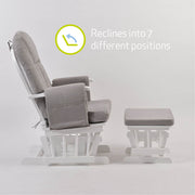 Nursing Chair and Footstool - Mothercare Best Seller - White/Grey image 8