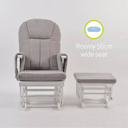 Nursing Chair and Footstool - Mothercare Best Seller - White/Grey image 9