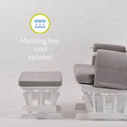 Nursing Chair and Footstool - Mothercare Best Seller - White/Grey image 10
