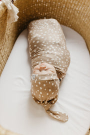 Copper Pearl Knitted Swaddle Blanket Fawn image 5