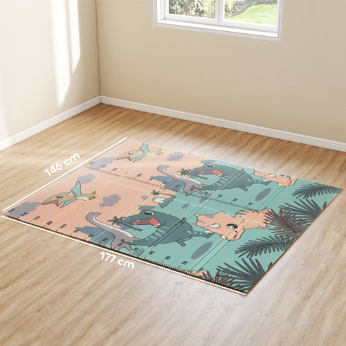 AIYAPLAY Dinosaur-Themed Baby Play Mat – Double-Sided, Foldable, 177 x 146 cm