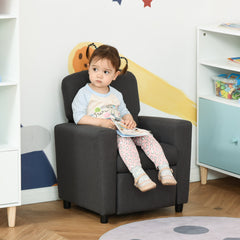 HOMCOM 2-in-1 Kids Armchair with Footrest – Grey