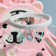 AIYAPLAY 3 in 1 Baby Slide for Indoor Use with Climber, Basketball Hoop, Basketball, for Ages 18-36 Months - Pink image 9
