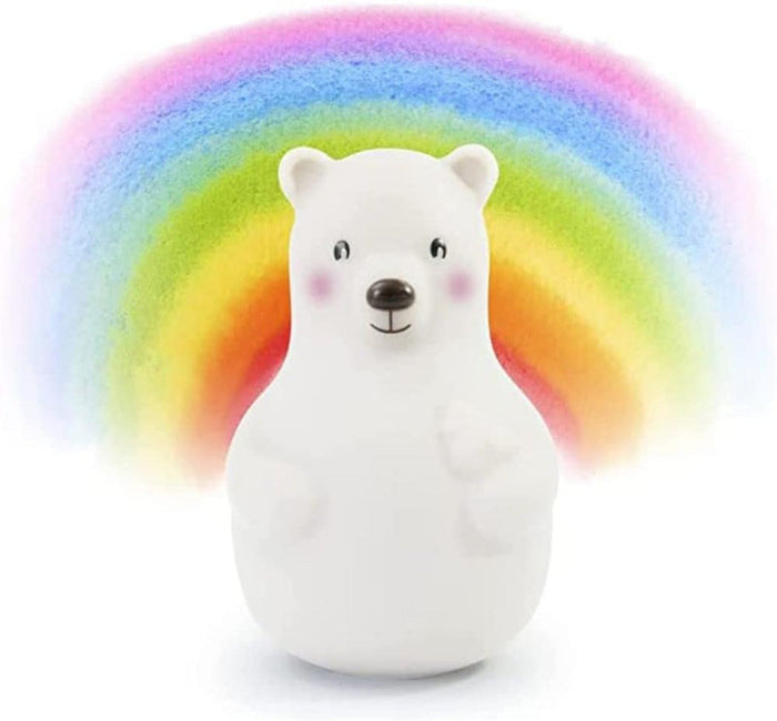 White polar bear night light with multicolor halo glow