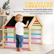 AIYAPLAY 9-in-1 Wooden Toddler Climbing Frame with Slide & Arch image 5