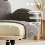 HOMCOM Swivel Rocking Armchair with Footstool – Adjustable Velvet Accent Chai image 4