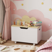 AIYAPLAY Toy Box with Lid & Wheels – White image 8