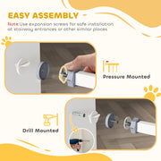 PawHut Pressure Fit Baby Safety Gate – 74–100cm, White image 9
