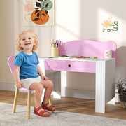 AIYAPLAY Kids Desk & Chair Set with Drawer – Pink image 1