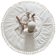 MINICAMP Padded Kids Play Mat in Ecru with Tassels image 1