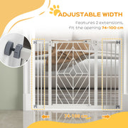 PawHut Pressure Fit Baby Safety Gate – 74–100cm, White image 7