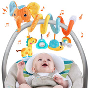 Newborns Spiral Hanging Activity Stroller Toy Baby Carseat Toy Black & White Lion Koala Rattle  for Crib Mobile Sensory Toy Gift image 17