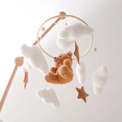 Wooden Baby Crib Mobile with Rattle Toys