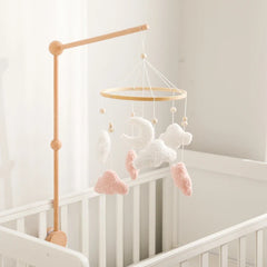 Wooden Baby Crib Mobile with Rattle Toys