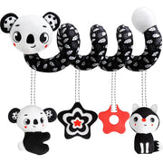 Newborns Spiral Hanging Activity Stroller Toy Baby Carseat Toy Black & White Lion Koala Rattle  for Crib Mobile Sensory Toy Gift image 38