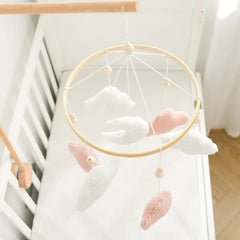 Wooden Baby Crib Mobile with Rattle Toys