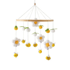 Wooden Baby Crib Mobile with Rattle Toys