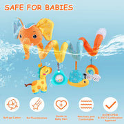 Newborns Spiral Hanging Activity Stroller Toy Baby Carseat Toy Black & White Lion Koala Rattle  for Crib Mobile Sensory Toy Gift image 19