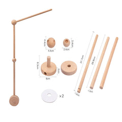 Wooden Baby Crib Mobile with Rattle Toys