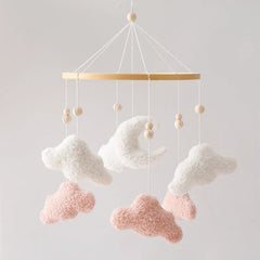 Wooden Baby Crib Mobile with Rattle Toys