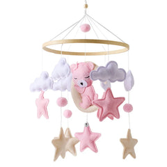 Wooden Baby Crib Mobile with Rattle Toys