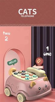 Baby 3-in-1 Musical Phone Toys Toddler Interactive Learning Toy with Lights Cat Telephone Story Early Education Montessori Gift image 8