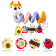 Newborns Spiral Hanging Activity Stroller Toy Baby Carseat Toy Black & White Lion Koala Rattle  for Crib Mobile Sensory Toy Gift image 10