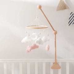 Wooden Baby Crib Mobile with Rattle Toys