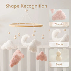 Wooden Baby Crib Mobile with Rattle Toys