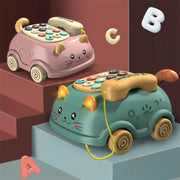 Baby 3-in-1 Musical Phone Toys Toddler Interactive Learning Toy with Lights Cat Telephone Story Early Education Montessori Gift image 1