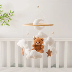 Wooden Baby Crib Mobile with Rattle Toys