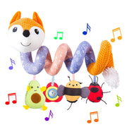 Newborns Spiral Hanging Activity Stroller Toy Baby Carseat Toy Black & White Lion Koala Rattle  for Crib Mobile Sensory Toy Gift image 9