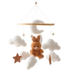 Wooden Baby Crib Mobile with Rattle Toys