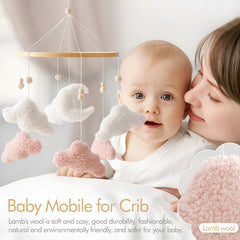 Wooden Baby Crib Mobile with Rattle Toys