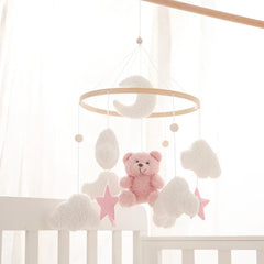 Wooden Baby Crib Mobile with Rattle Toys